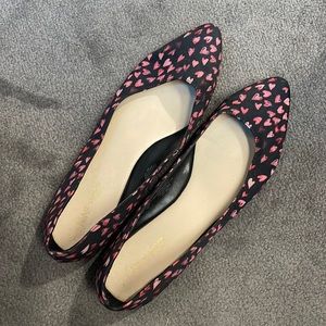Nine West black and pink heart flats size 7.5